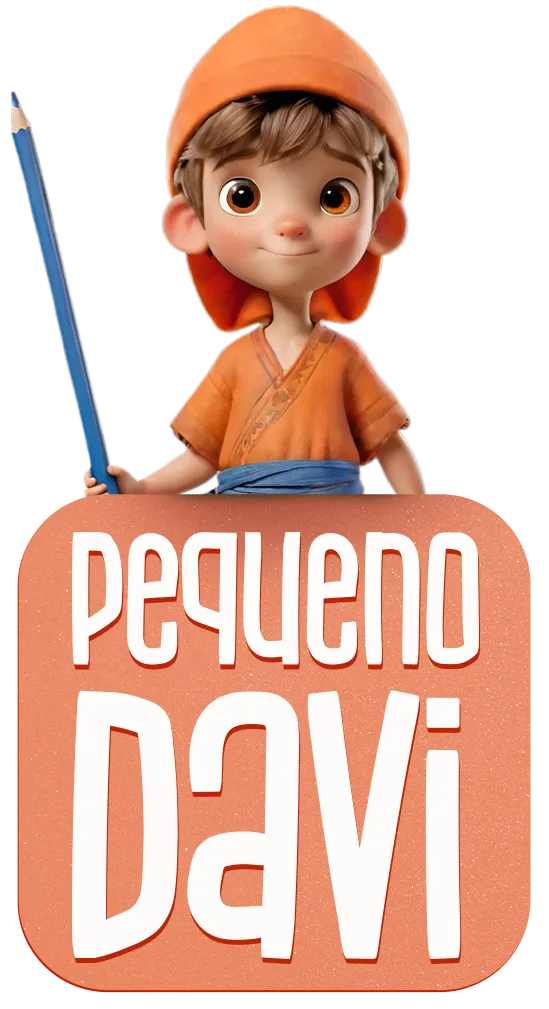 Mascote Davi e crianças da Educação Infantil Pequeno Davi do ISEM